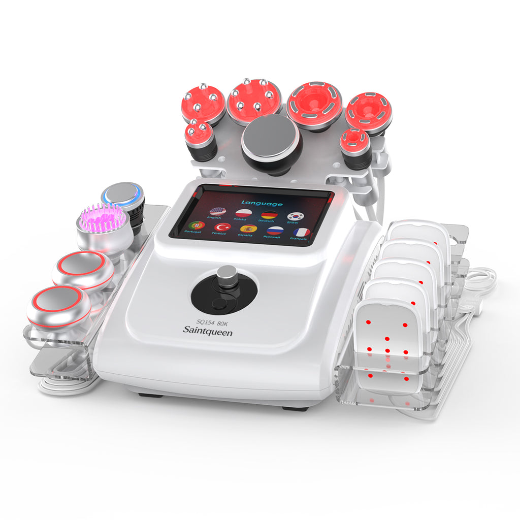 SQ154A Max: dispositivo 11 in 1 con cavitazione 80K, radiofrequenza, massaggio a vuoto, laser, EMS, testina fredda