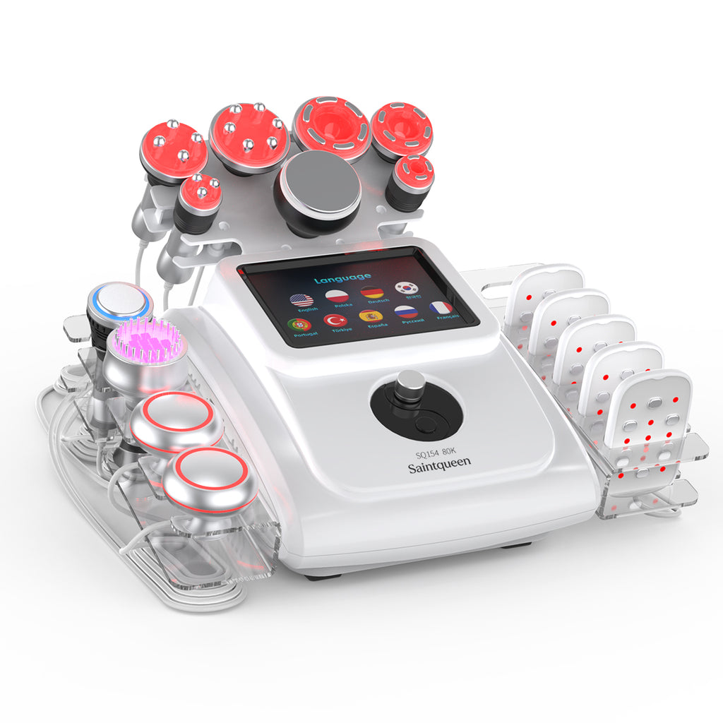 SQ154B Max: dispositivo 11 in 1 con cavitazione 80K, radiofrequenza, massaggio a vuoto, laser, EMS, testina fredda