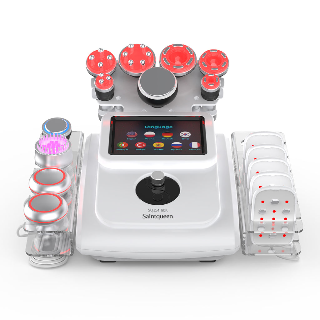 SQ154B Max: dispositivo 11 in 1 con cavitazione 80K, radiofrequenza, massaggio a vuoto, laser, EMS, testina fredda