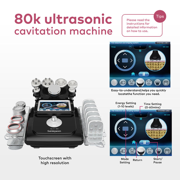 SQ154D Max: dispositivo 11 in 1 con cavitazione 80K, radiofrequenza, massaggio a vuoto, laser, EMS, microcorrente