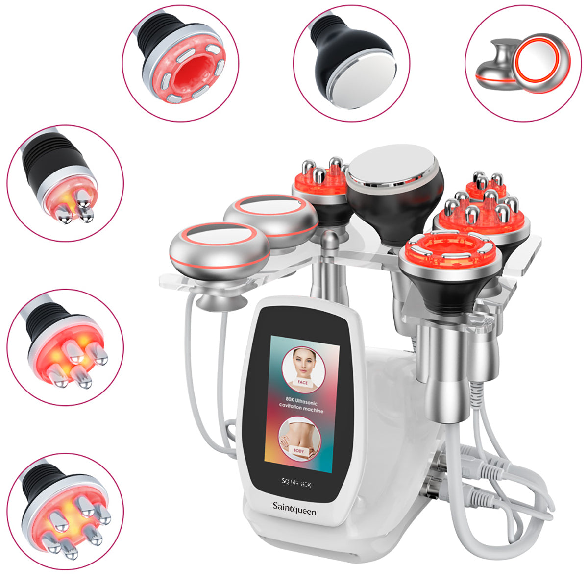 SQ149 Pro: dispositivo 6 in 1 con cavitazione 80K, radiofrequenza, massaggio a vuoto, EMS