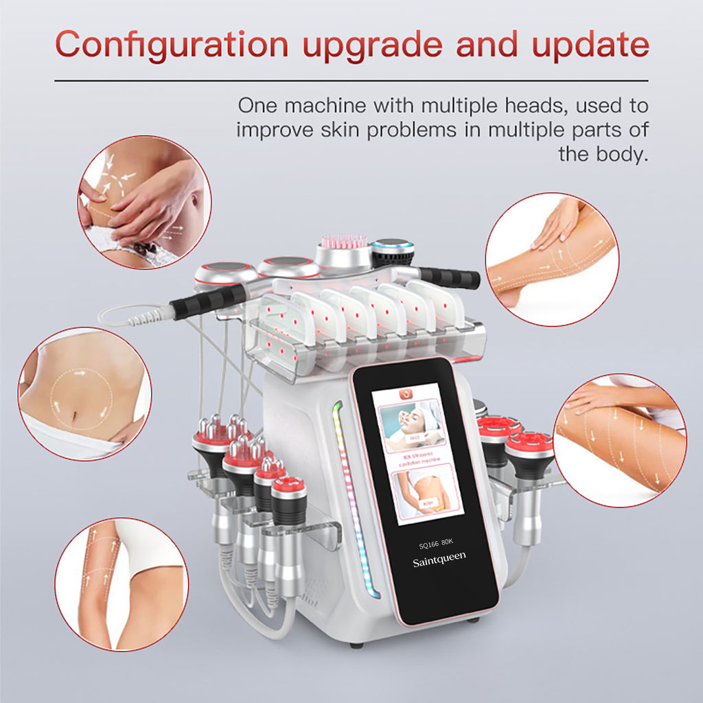 SQ166 Ultra: dispositivo 13 in 1 con cavitazione 80K, radiofrequenza, laser
