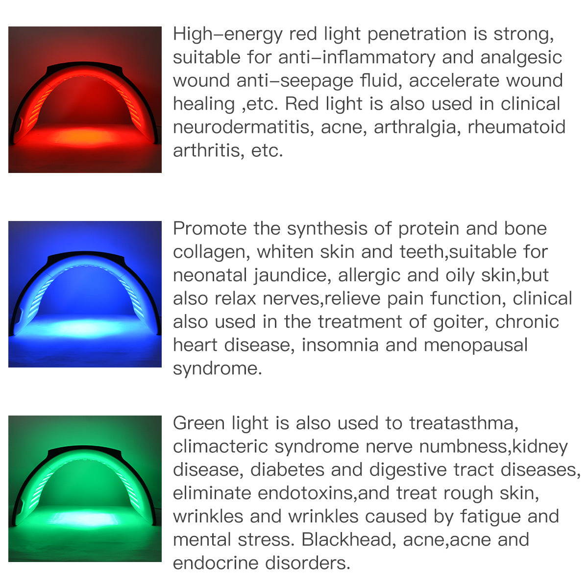 SQ2: dispositivo LED per viso e corpo con 264 LED e 7 colori