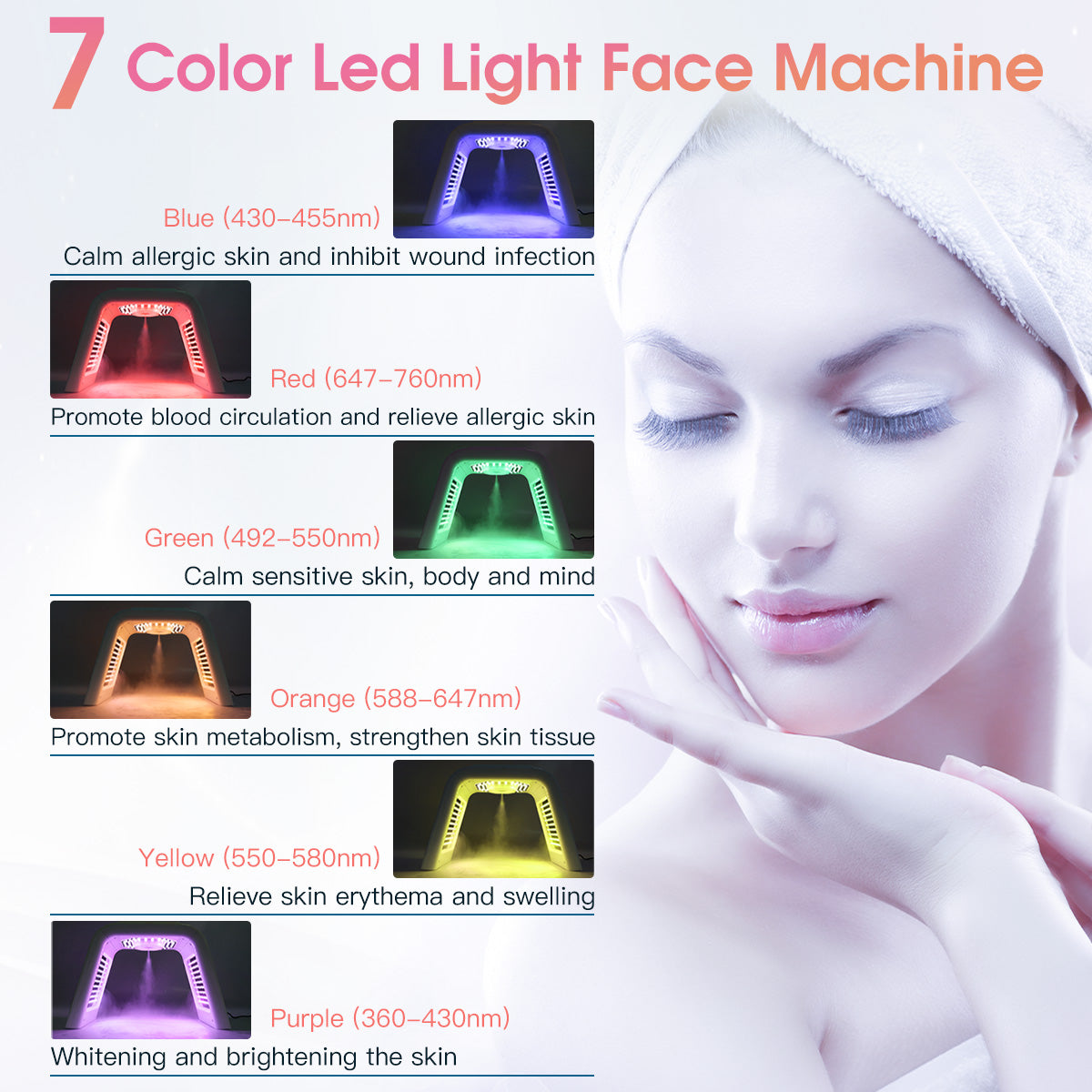 SQ75: dispositivo LED per viso e corpo con 170 LED e 7 colori