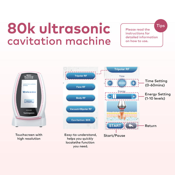SQ54 Pro: dispositivo 5 in 1 con cavitazione 80K, radiofrequenza, massaggio a vuoto