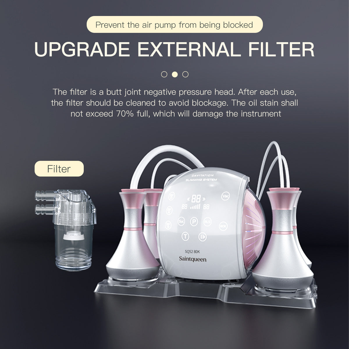 SQ52 Pro: dispositivo 5 in 1 con cavitazione 80K, radiofrequenza, massaggio a vuoto