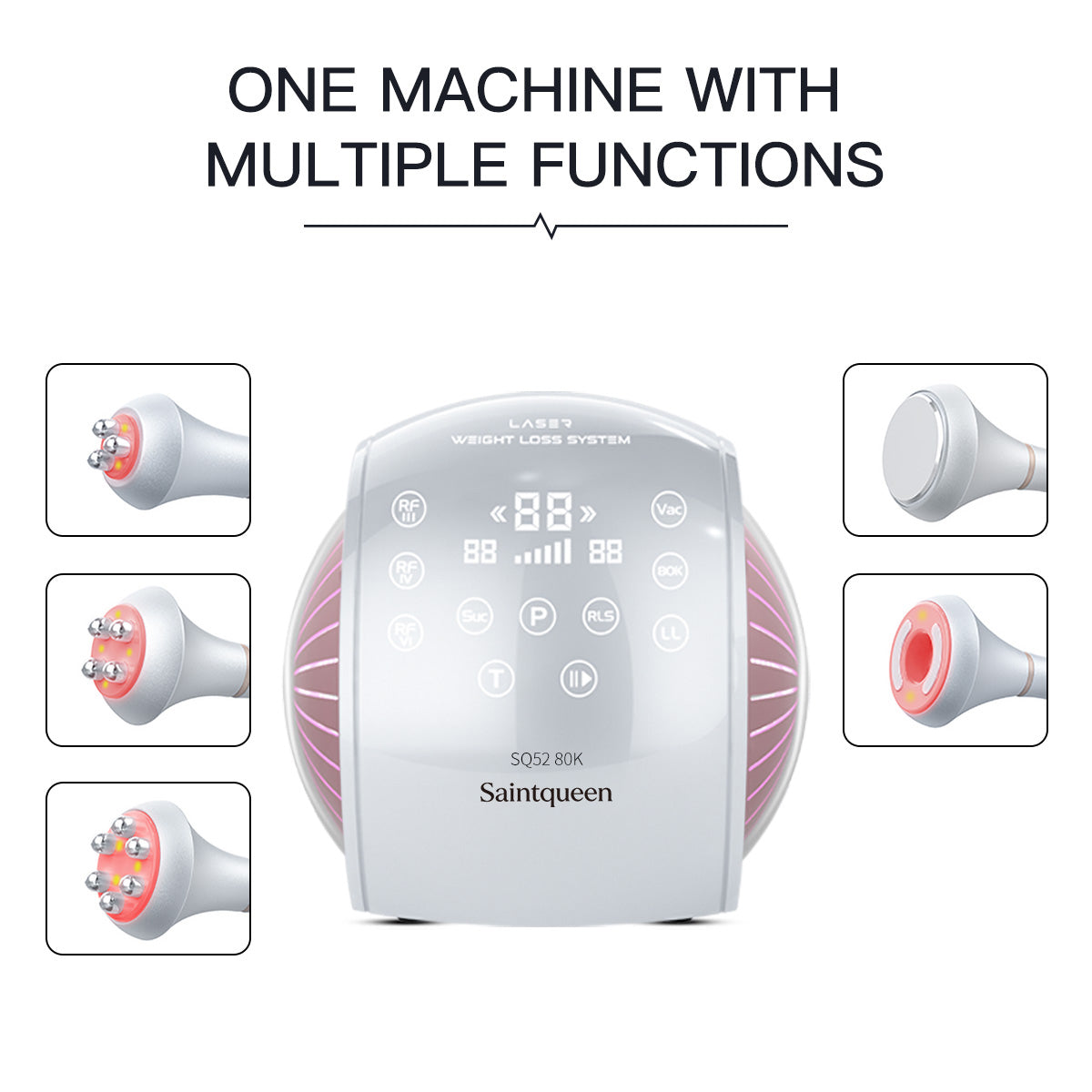 SQ52 Pro: dispositivo 5 in 1 con cavitazione 80K, radiofrequenza, massaggio a vuoto
