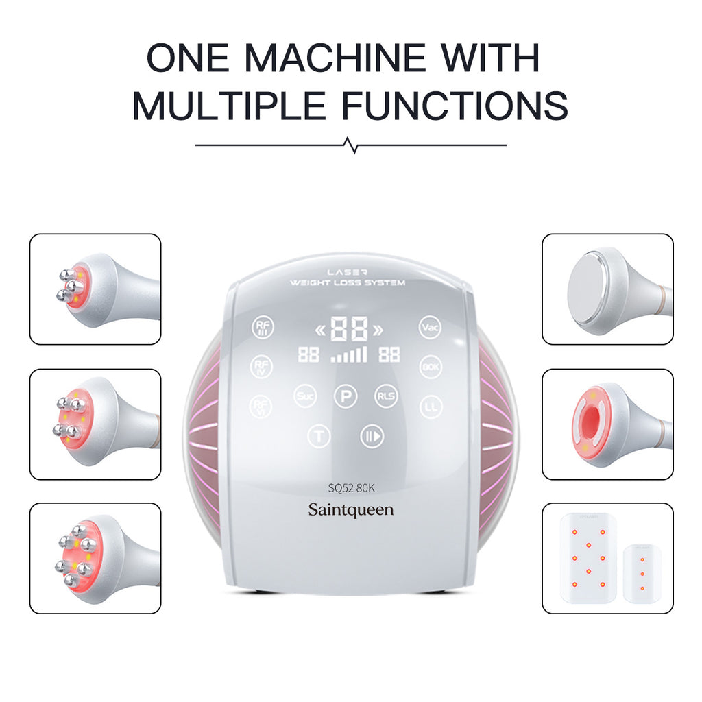 SQ52 Pro: dispositivo 6 in 1 con cavitazione 80K, radiofrequenza, massaggio a vuoto, laser