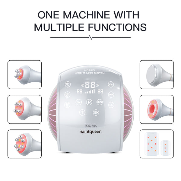 SQ52 Pro: dispositivo 6 in 1 con cavitazione 80K, radiofrequenza, massaggio a vuoto, laser