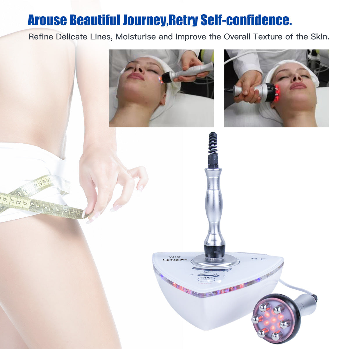 SQ19 Apparecchio RF per viso e corpo con 2 sonde e luce rossa