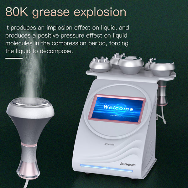 SQ90A Pro: dispositivo 5 in 1 con cavitazione 80K, radiofrequenza, massaggio a vuoto