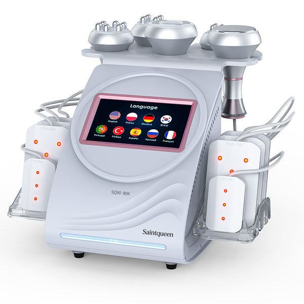 SQ90C Pro: dispositivo 6 in 1 con cavitazione 80K, radiofrequenza, massaggio a vuoto, laser