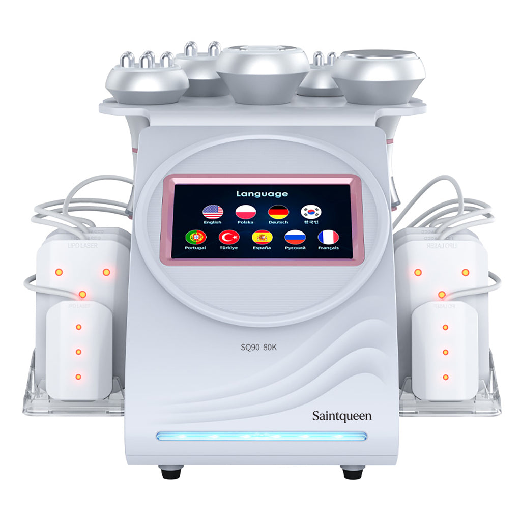 SQ90C Pro: dispositivo 6 in 1 con cavitazione 80K, radiofrequenza, massaggio a vuoto, laser