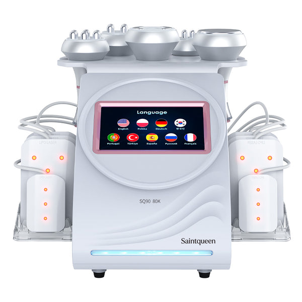 SQ90C Pro: dispositivo 6 in 1 con cavitazione 80K, radiofrequenza, massaggio a vuoto, laser
