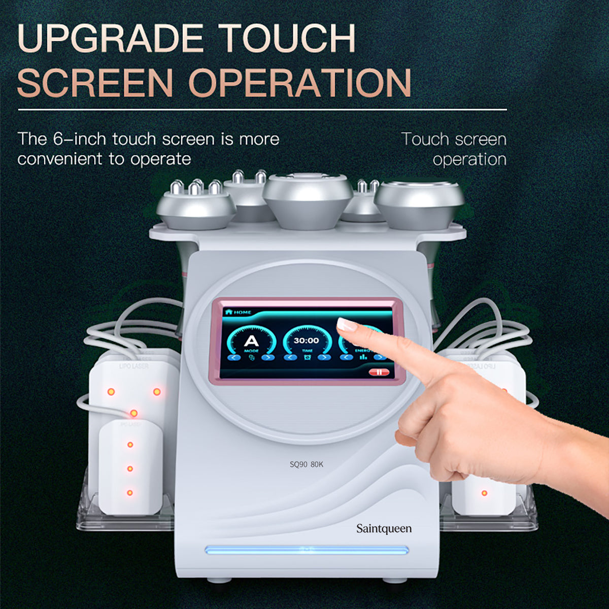 SQ90C Pro: dispositivo 6 in 1 con cavitazione 80K, radiofrequenza, massaggio a vuoto, laser