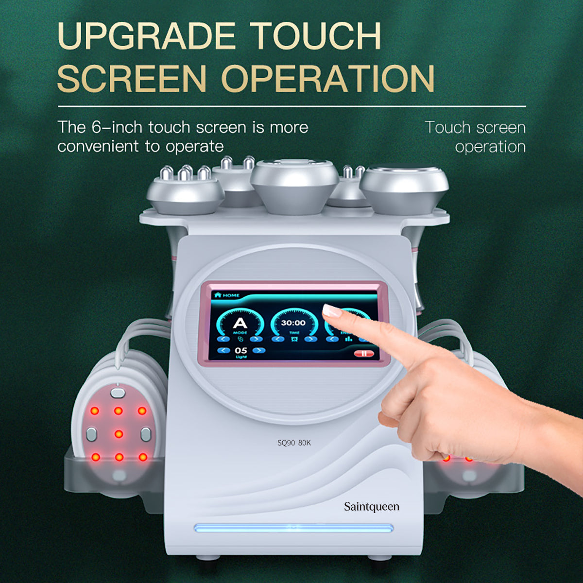 SQ90B Pro: dispositivo 6 in 1 con cavitazione 80K, radiofrequenza, massaggio a vuoto, laser, EMS