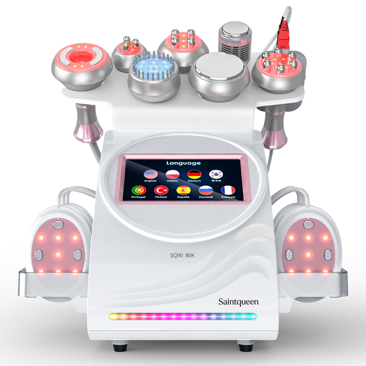 SQ90E Plus: dispositivo 9 in 1 con cavitazione 80K, radiofrequenza, massaggio a vuoto, laser, EMS, microcorrente, testina fredda