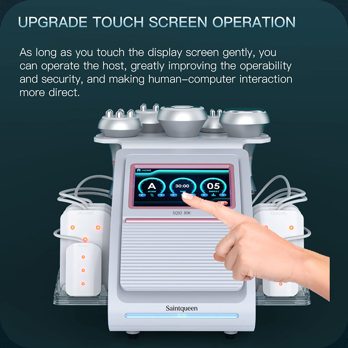 SQ92C Pro: dispositivo 6 in 1 con cavitazione 80K, radiofrequenza, massaggio a vuoto, laser