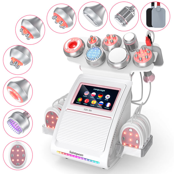 SQ92E Plus: dispositivo 9 in 1 con cavitazione 80K, radiofrequenza, microcorrente, testina fredda