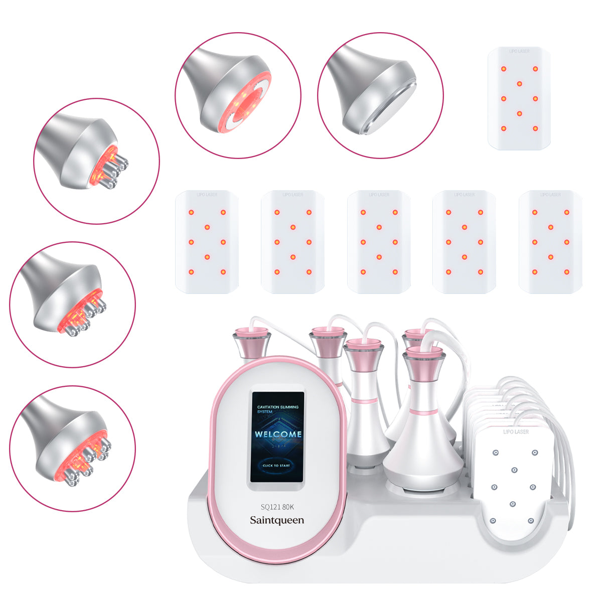 SQ121A Pro: dispositivo 6 in 1 con cavitazione 80K, radiofrequenza, massaggio a vuoto, laser Immagine principale del prodotto