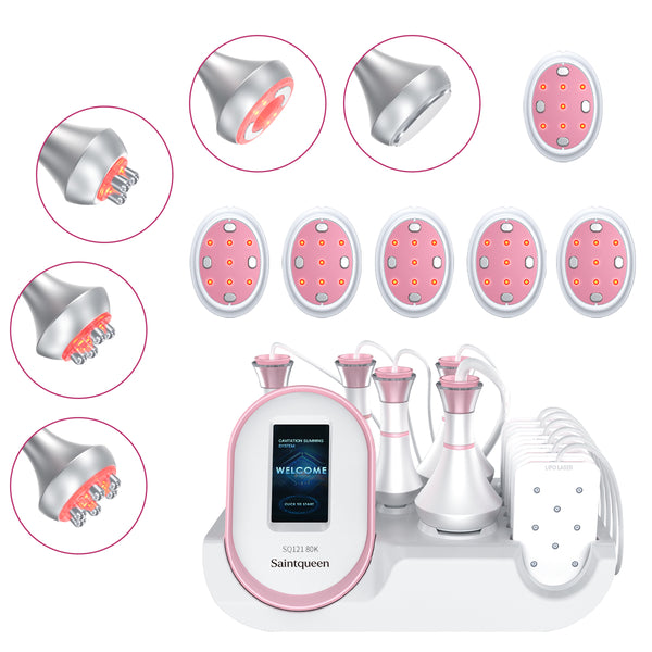 SQ121B Pro: dispositivo 6 in 1 con cavitazione 80K, radiofrequenza, massaggio a vuoto, laser, EMS, microcorrente
