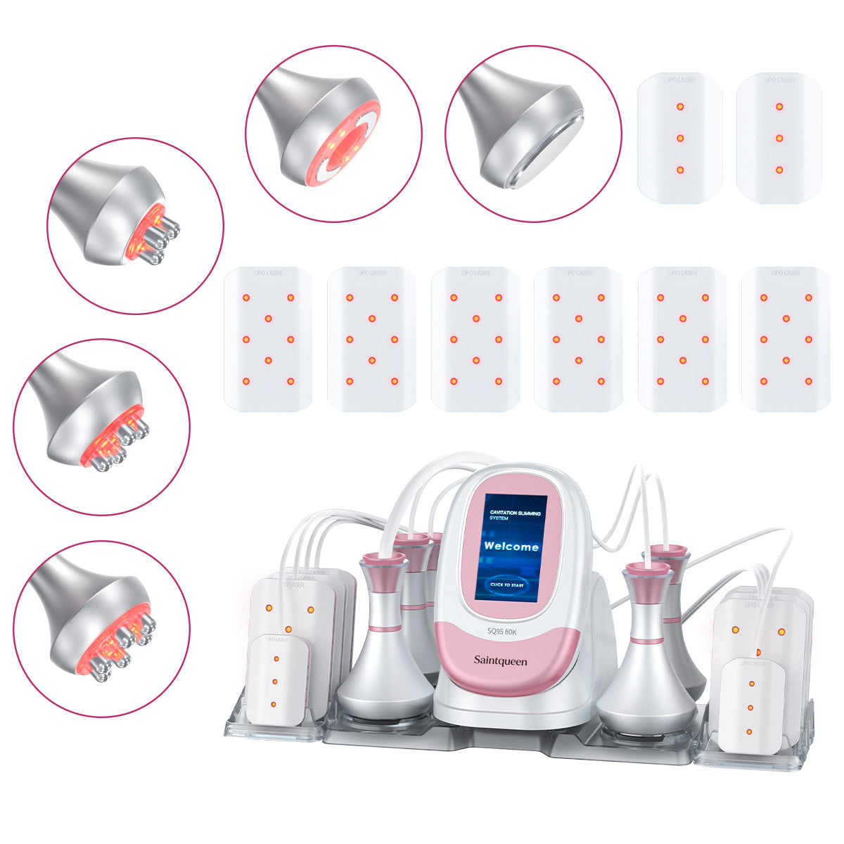 SQ95C Pro: dispositivo 6 in 1 con cavitazione 80K, radiofrequenza, massaggio a vuoto, laser Immagine principale del prodotto