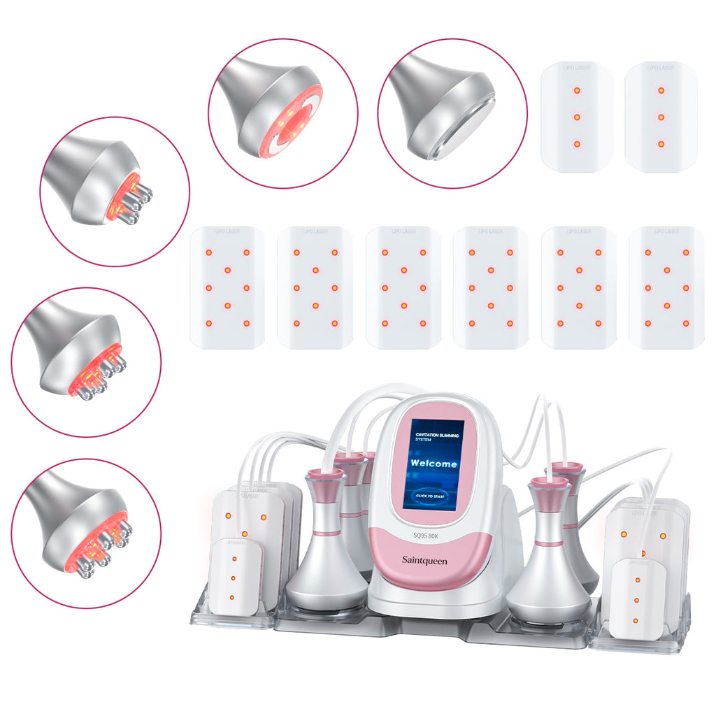 SQ95C Pro: dispositivo 6 in 1 con cavitazione 80K, radiofrequenza, massaggio a vuoto, laser