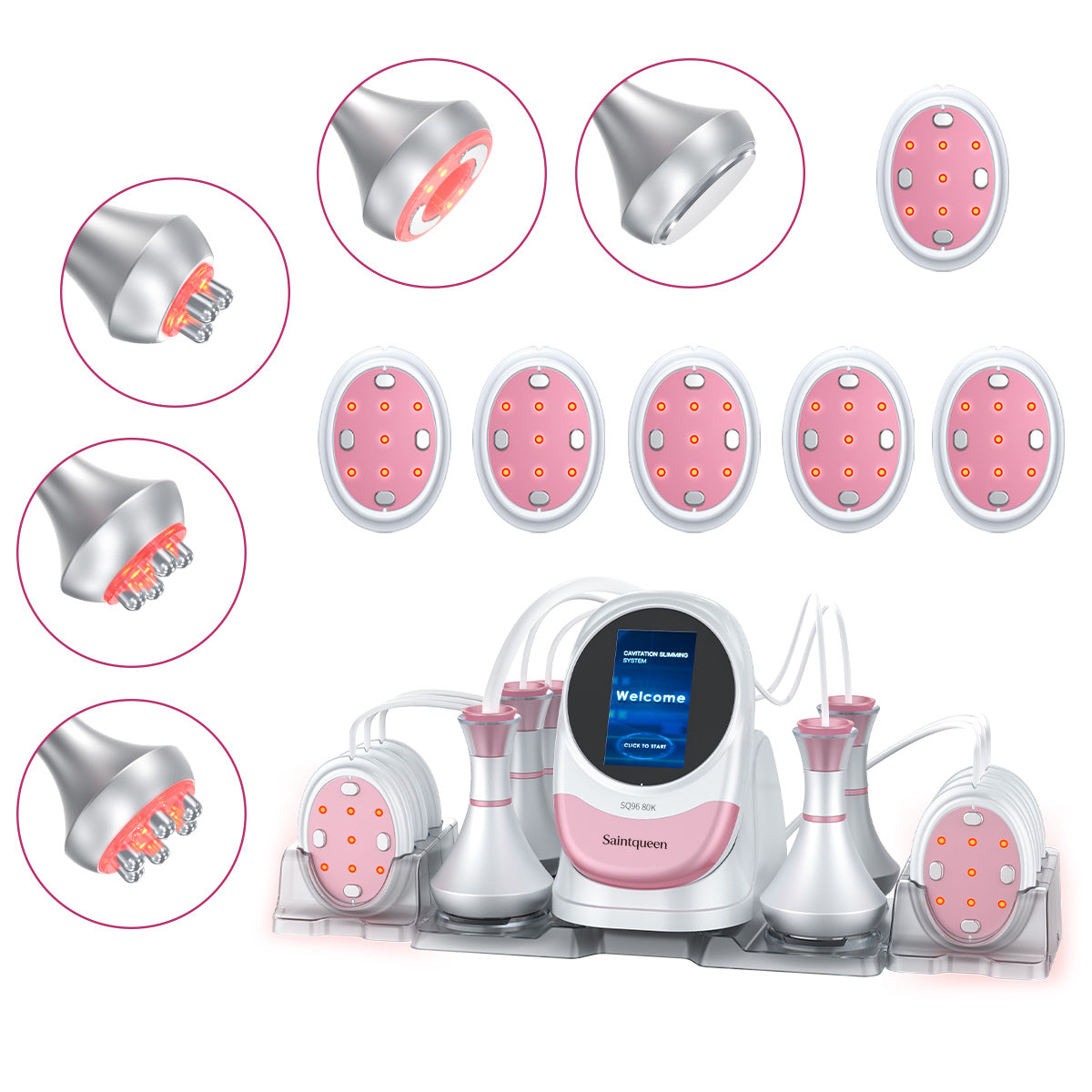 SQ96 Pro Apparecchio 6 in 1 con cavitazione 80K e piastre laser ovali Immagine principale del prodotto