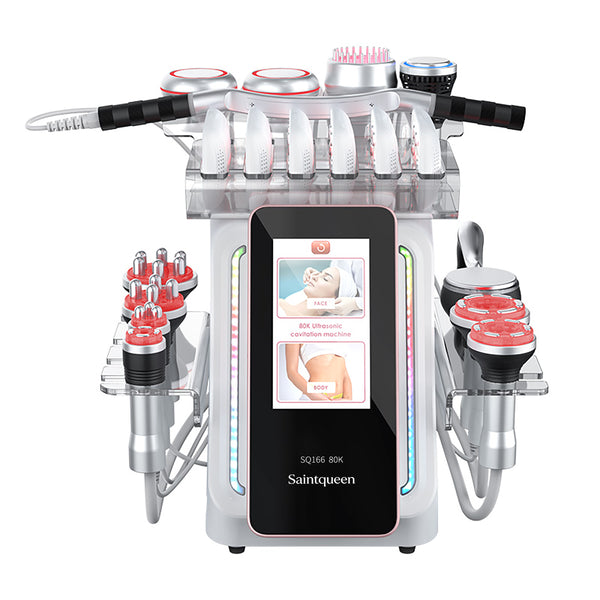 SQ166 Ultra: dispositivo con cavitazione 80K, radiofrequenza, massaggio a vuoto, laser, EMS