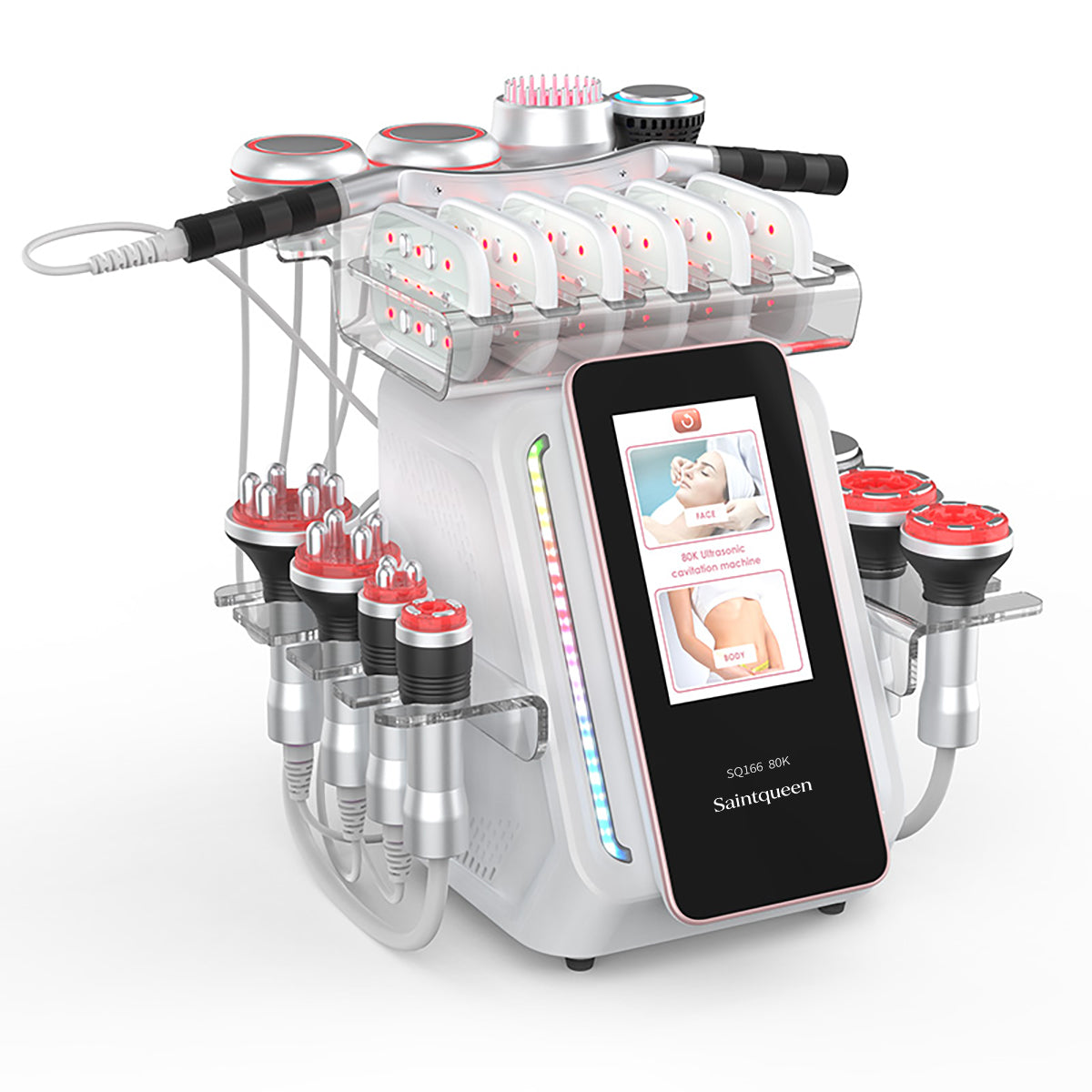 SQ166 Ultra: dispositivo con cavitazione 80K, radiofrequenza, massaggio a vuoto, laser, EMS