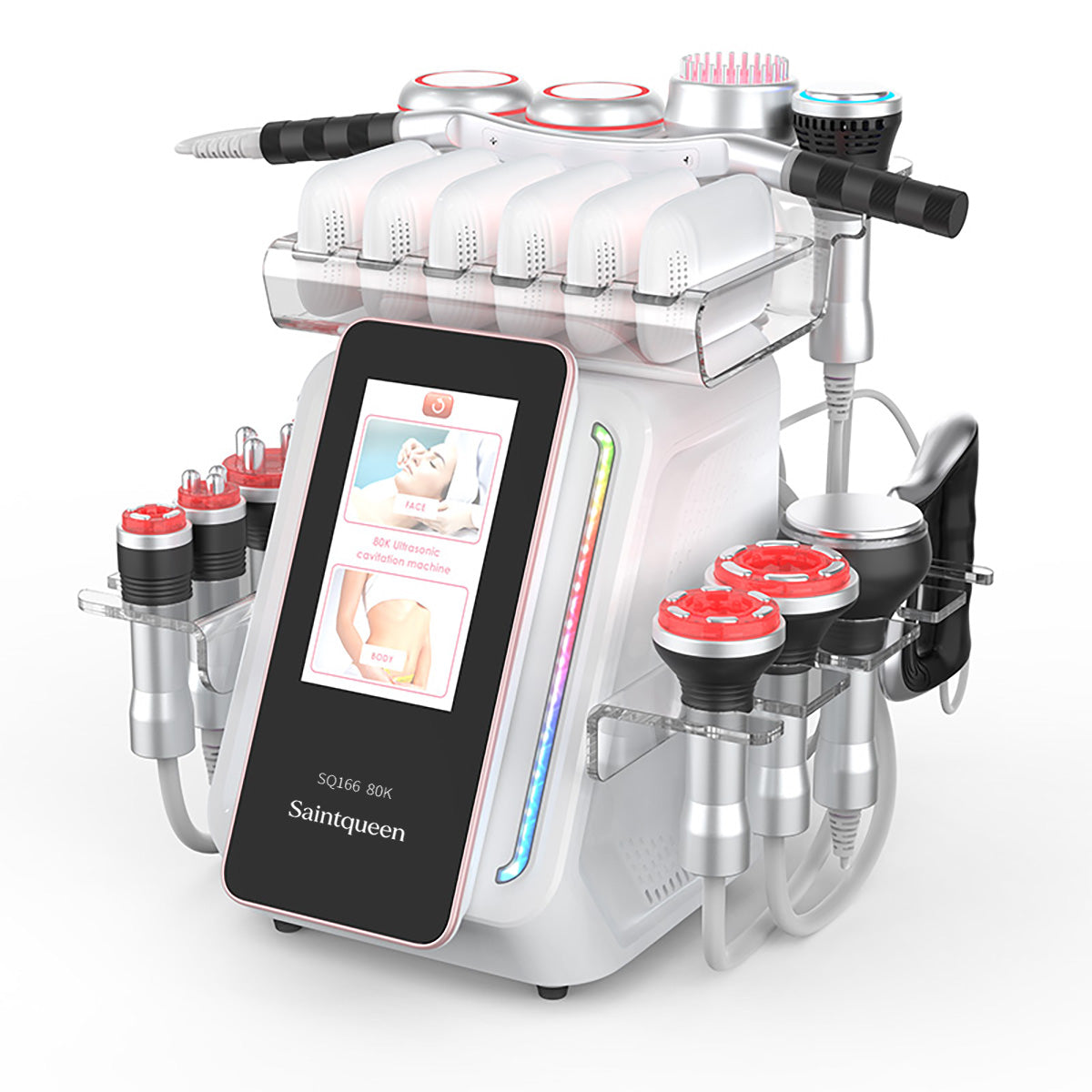SQ166 Ultra: dispositivo con cavitazione 80K, radiofrequenza, massaggio a vuoto, laser, EMS