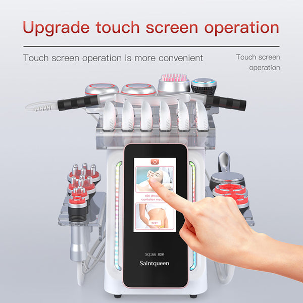 SQ166 Ultra: dispositivo con cavitazione 80K, radiofrequenza, massaggio a vuoto, laser, EMS