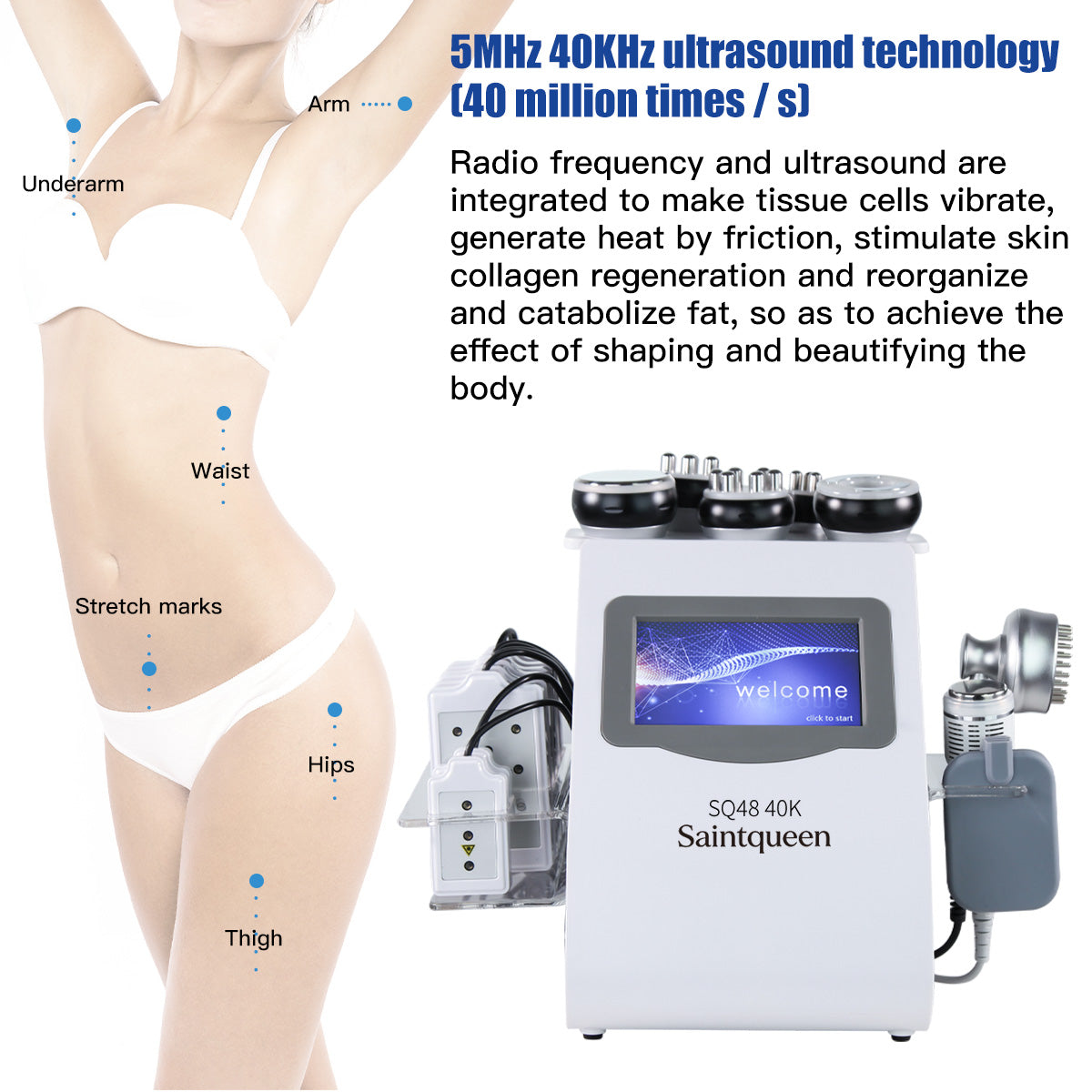 SQ48 Plus Apparecchio 9 in 1 per cavitazione 40K e RF
