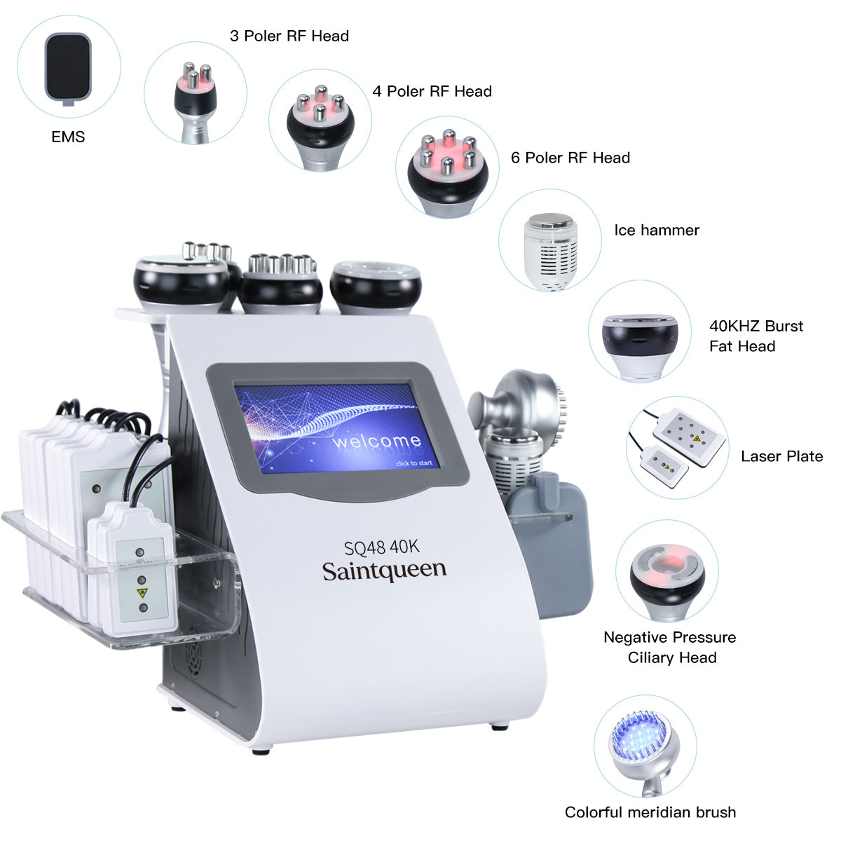 SQ48 Plus Apparecchio 9 in 1 per cavitazione 40K e RF